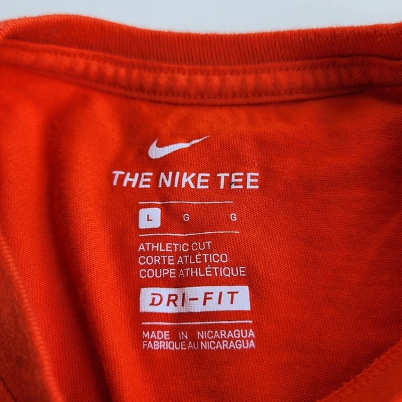 Nike Shirt Mens Orange Just Do It Regular Fit Short Sleeve Activewear Large - Picture 5 of 6